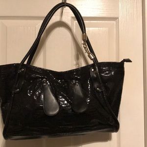 Shiny black patent bag